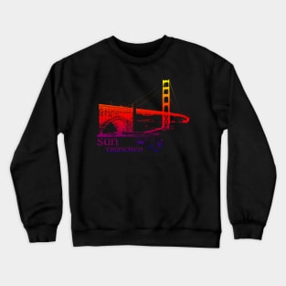 golden gate bridge colored Crewneck Sweatshirt